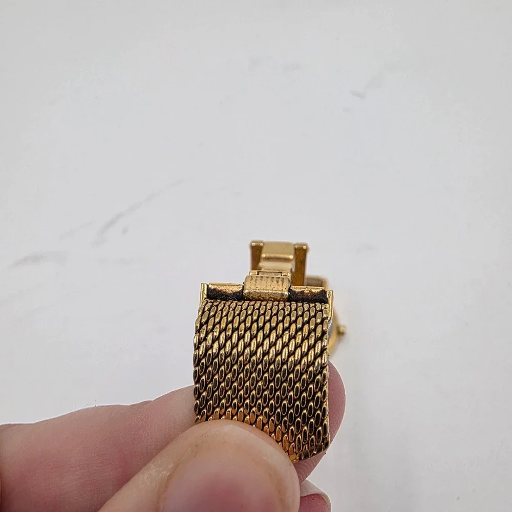 Movado Museum Gold Mother of Pearl Dial Mesh Bracelet Watch 07.3.36.1464